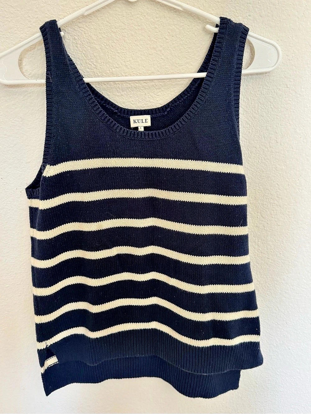 KULE Striped Cotton Tank in Blue & Cream Size Small Like New